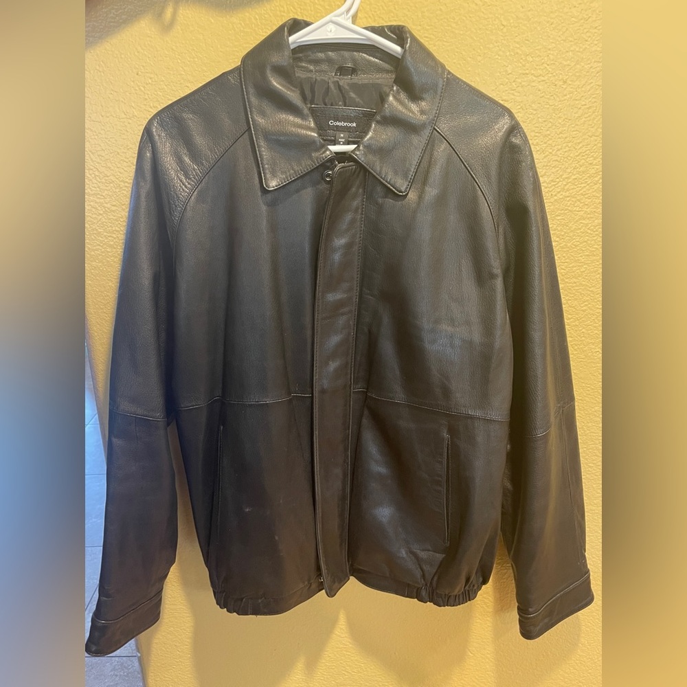 Black Leather Bomber Jacket Vintage